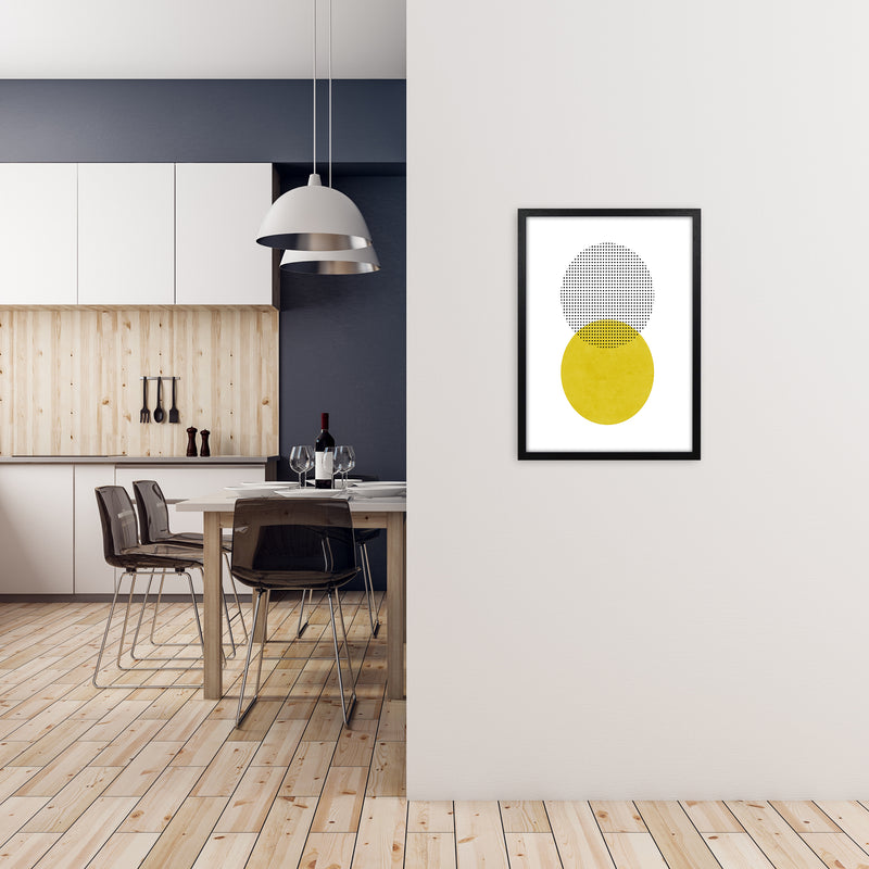 Mid Century Circles Original A2 White Frame