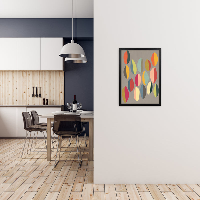 Mid Century Half Pebbles Original A2 White Frame