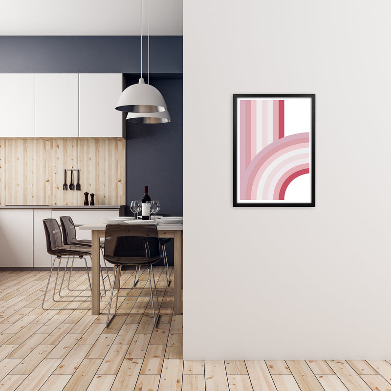 Pink Nursery Rainbow Wall Art A2 White Frame