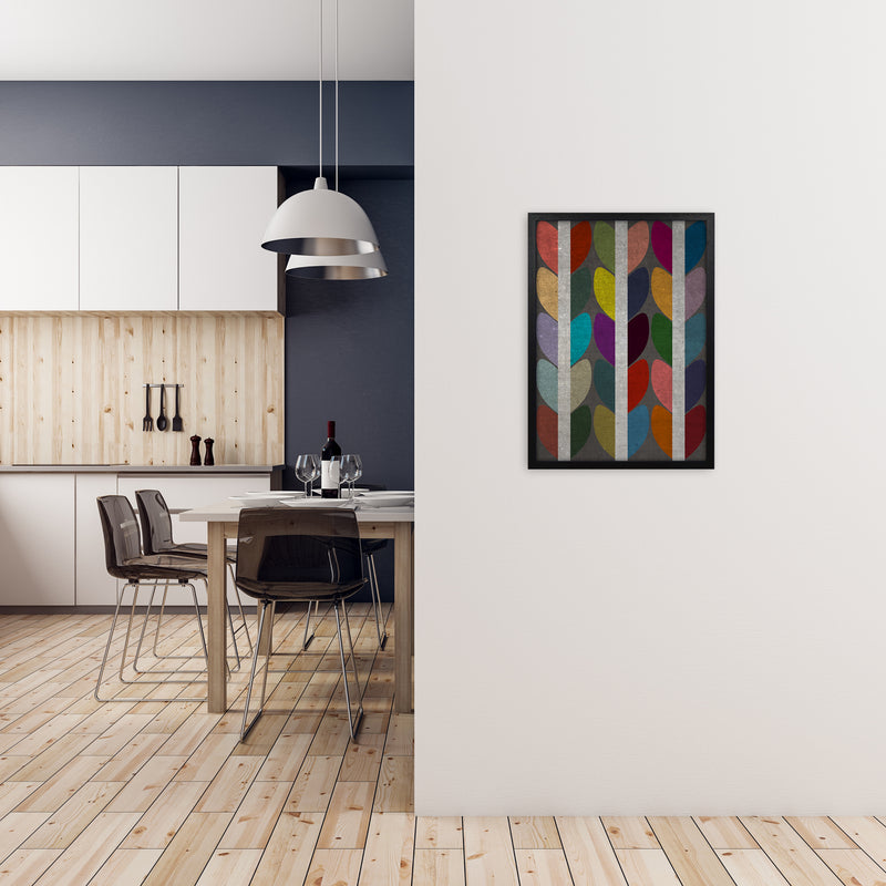 Scandinavian Wall Art Dark Original A2 White Frame