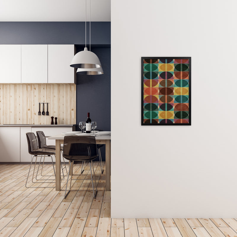 Warm Abstract Pattern Original A2 White Frame