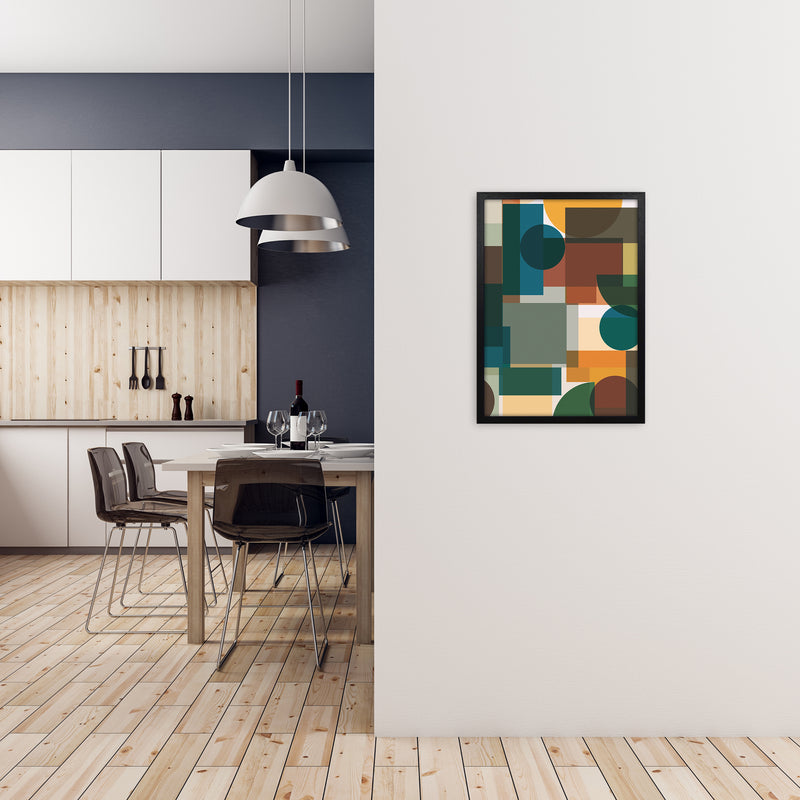 Abstract Pair Set B A2 White Frame