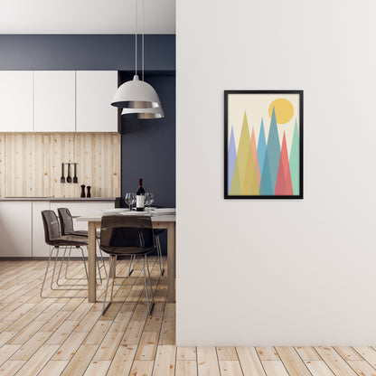 Day and Night Nursery Mid Century Modern Art Prints Day A A2 White Frame