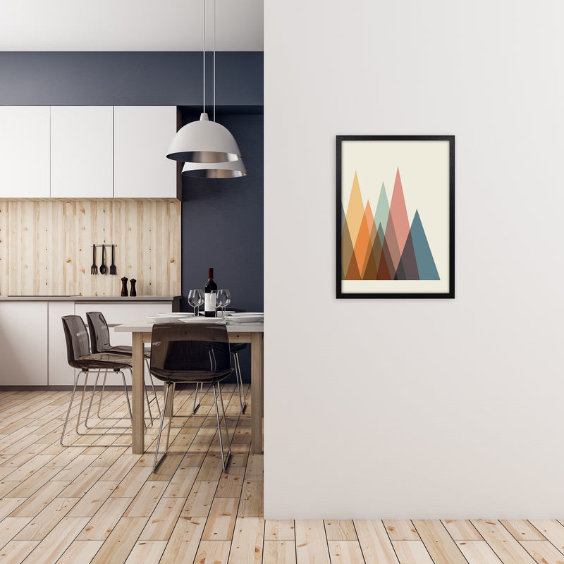 Mid Century Abstract Pair B Original A2 White Frame