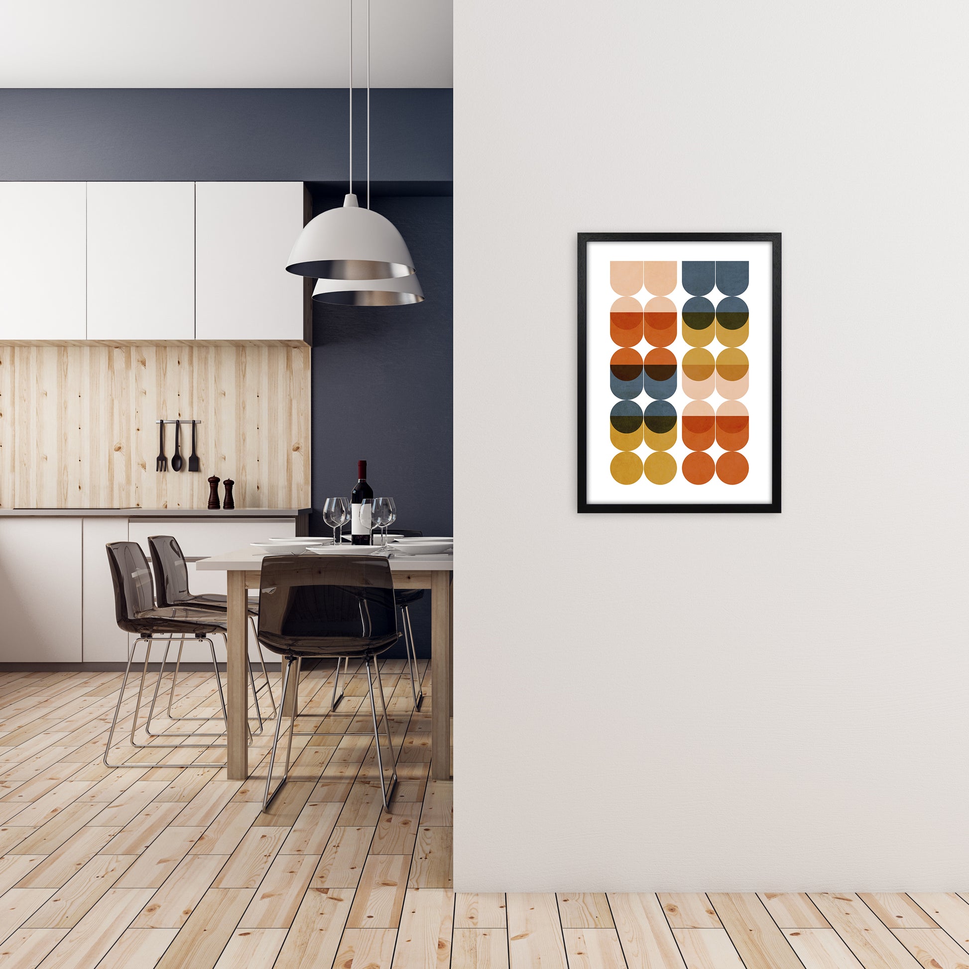 Mid Century Modern Set of 2 A Original A2 White Frame