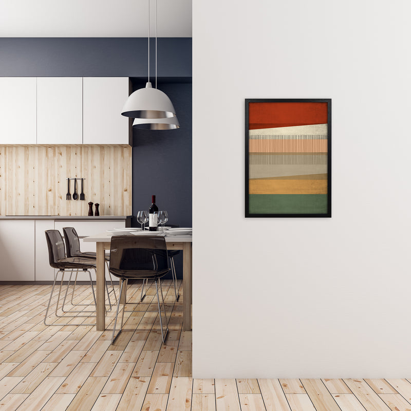 Abstract Earth Tone Prints B A2 White Frame