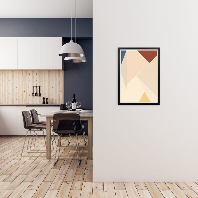 Colour Block Mid Century Art Print A A2 White Frame