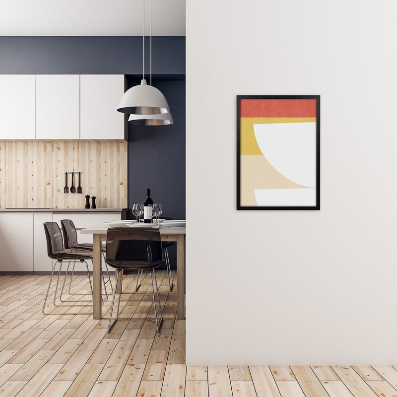 Colourful Mid Century Modern Print B A2 White Frame