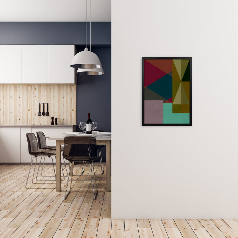 Dark Colourful Abstract Print A A2 White Frame