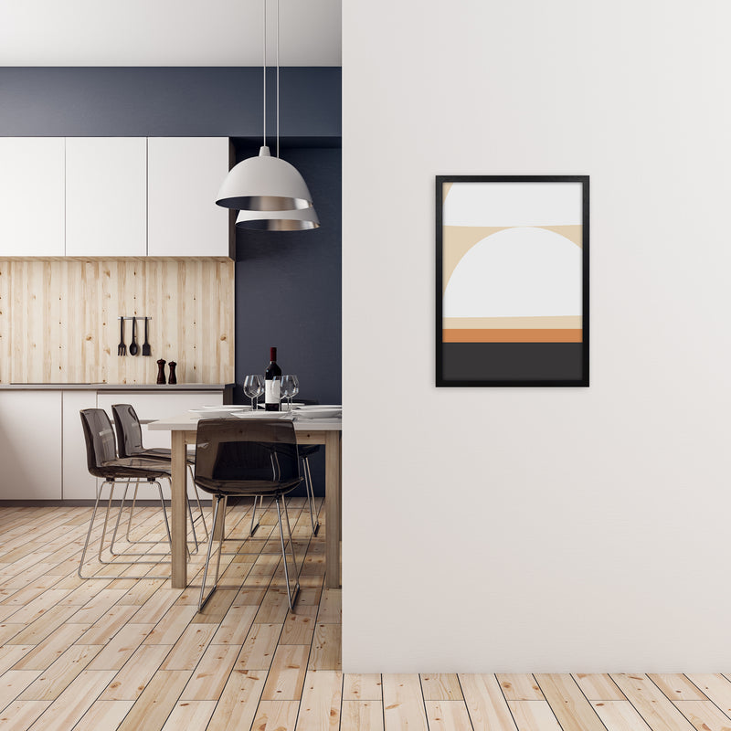 White Abstract Shapes A Original A2 White Frame