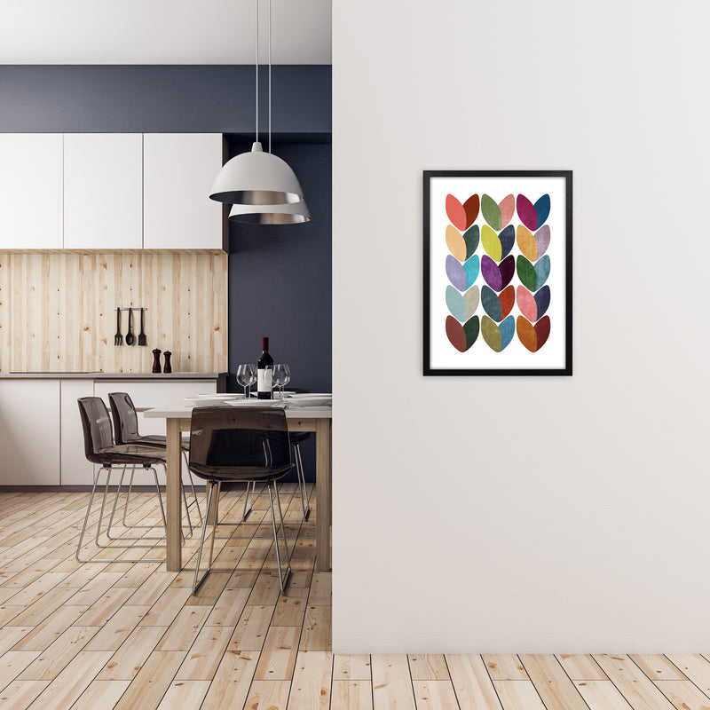 Scandinavian Hearts Wall Art Print A A2 White Frame