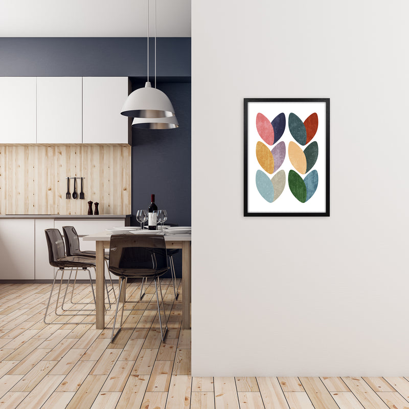 Scandinavian Hearts Wall Art Print C A2 White Frame