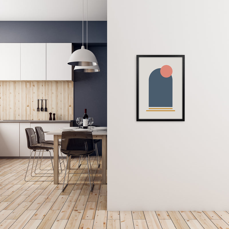 Mid Century Modern Prints on Grey F A2 White Frame