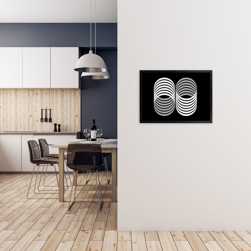 Abstract Modern Shapes Landscape Original A2 White Frame