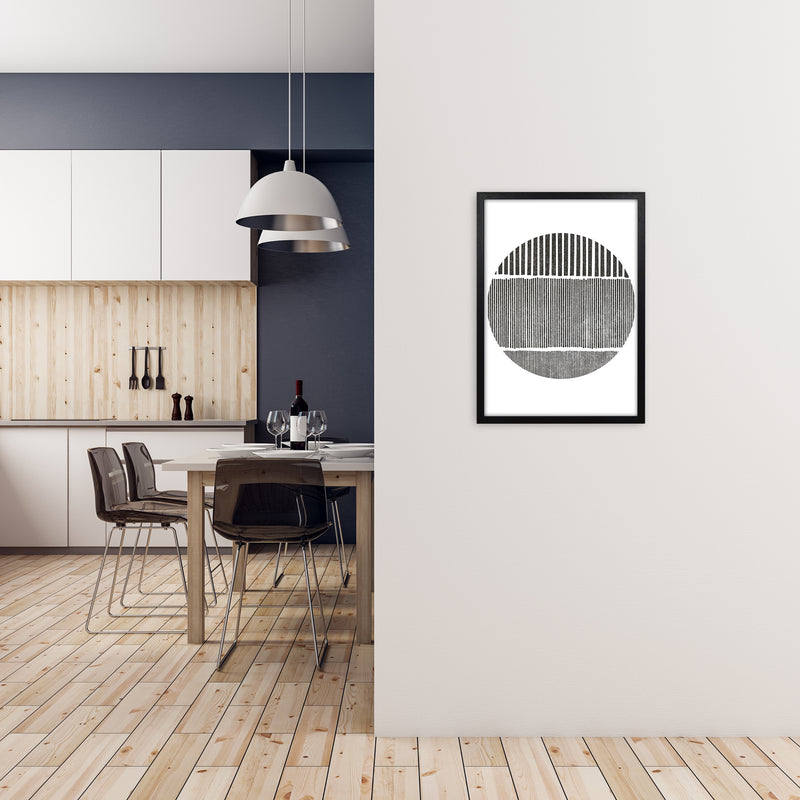 Black and White Lines in A2 White Frame