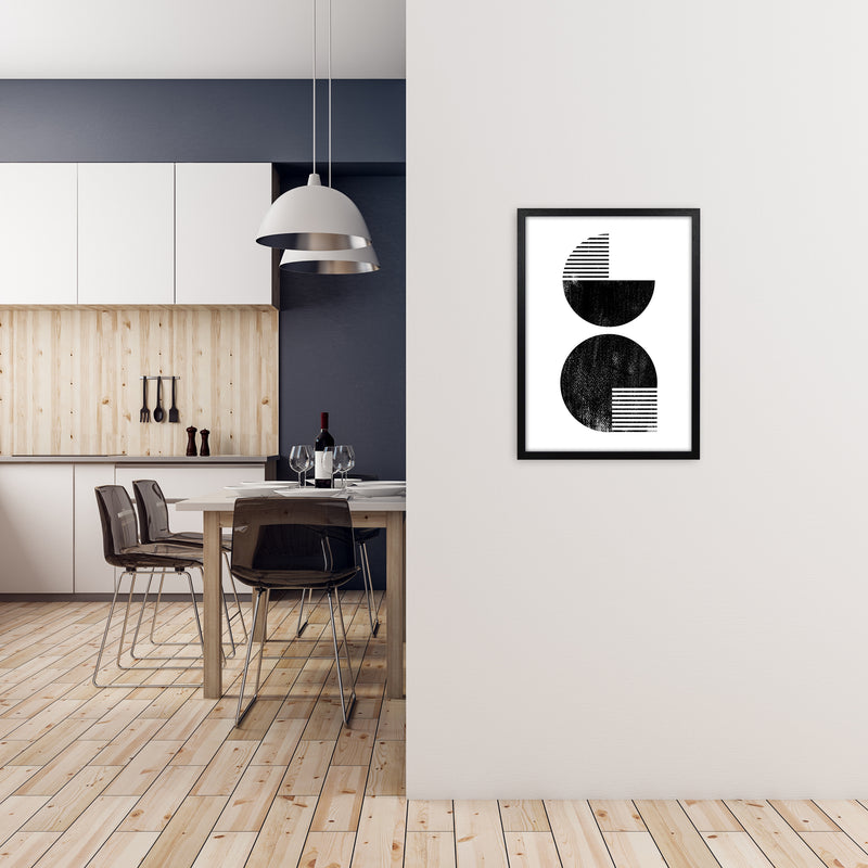 Black and White Mid Century A2 White Frame