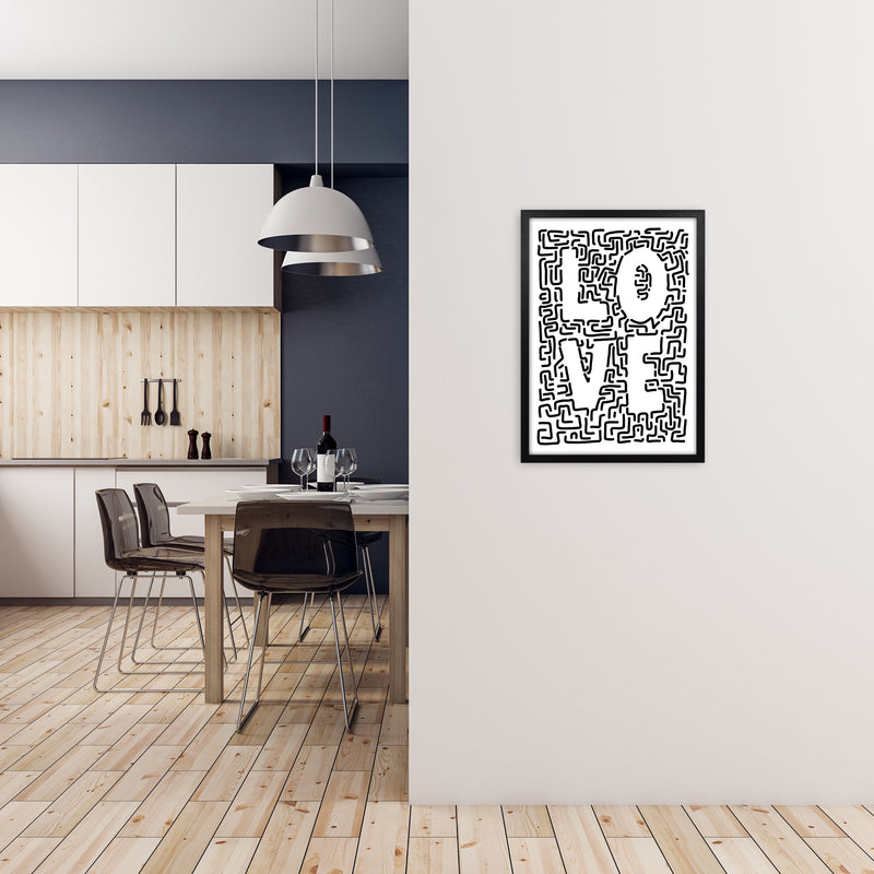 Doodle LOVE Print Original A2 White Frame