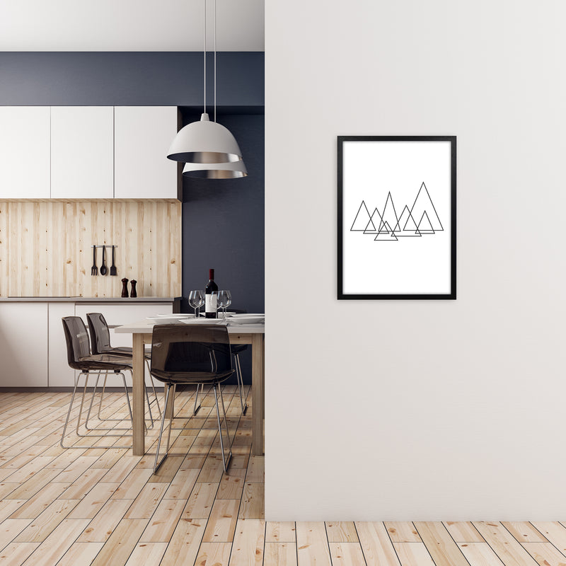 Geometric Triangle Poster Original A2 White Frame