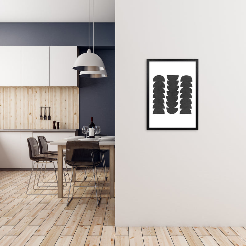 Mid Century Modern Abstract Grunge A2 White Frame