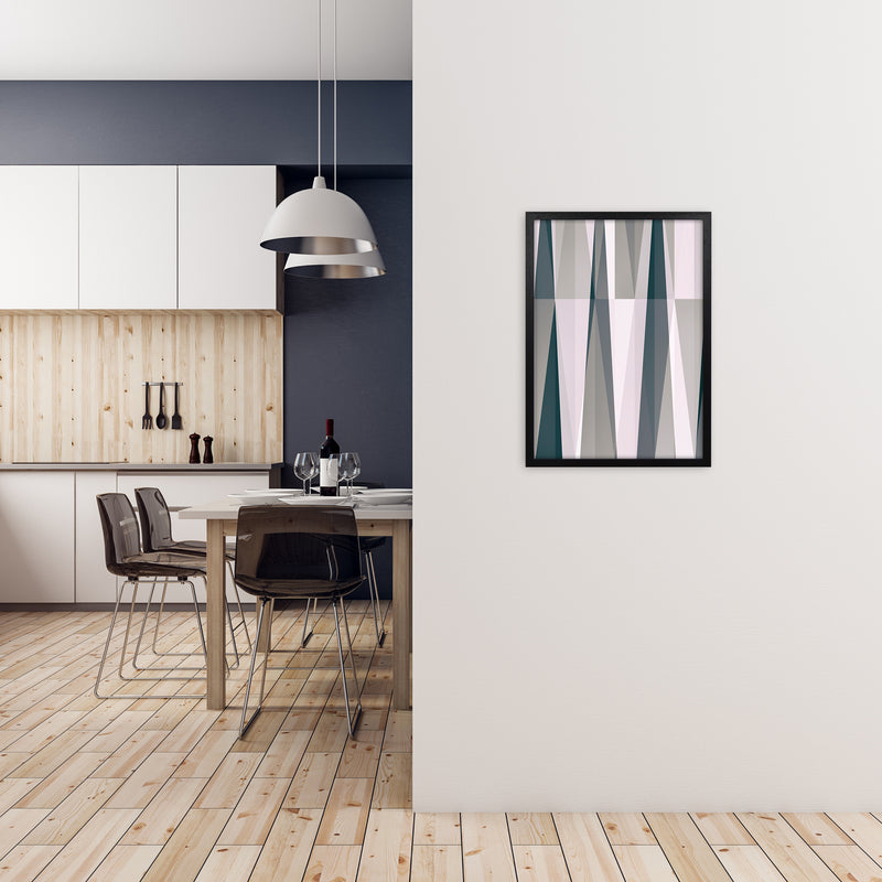 Mono Triangles Abstract Original A2 White Frame