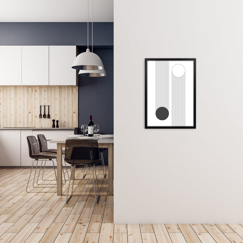 Mid Century Bauhaus Verticle Original A2 White Frame