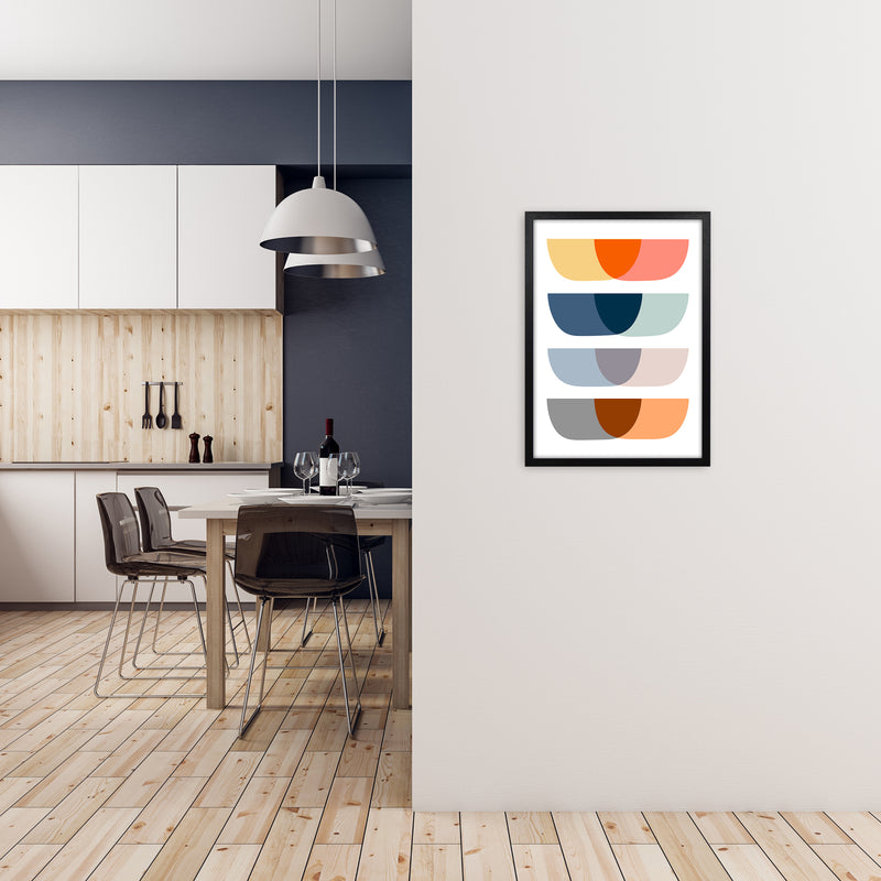 Abstract Mid Century Design Original A2 White Frame