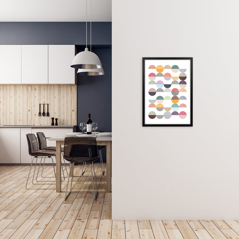Scandinavian Colorful Circle Art Original A2 White Frame