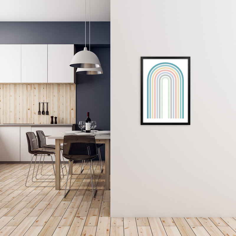 Colorful Rainbow Print Original A2 White Frame