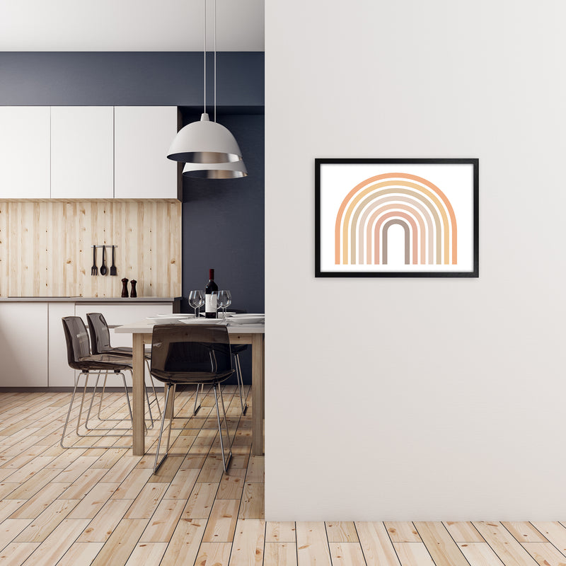 Muted Rainbow Horizontal Original A2 White Frame