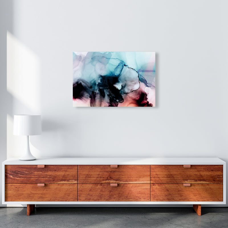 Abstract Watercolor Blue Pink Original A2 Canvas