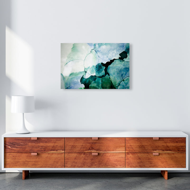 Green Blue Watercolor Art Original A2 Canvas