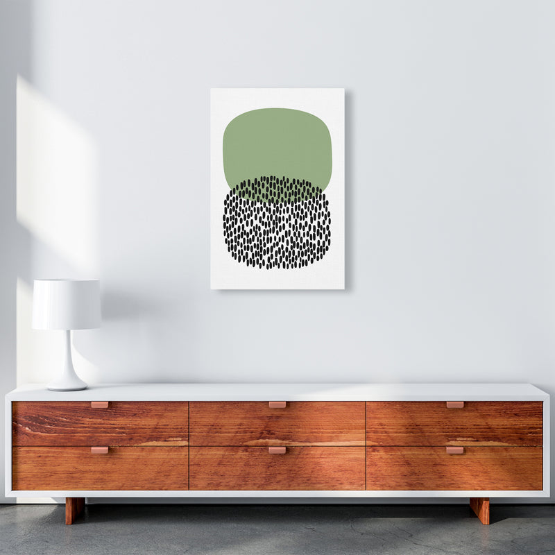 Green and Black Abstract Original A2 Canvas