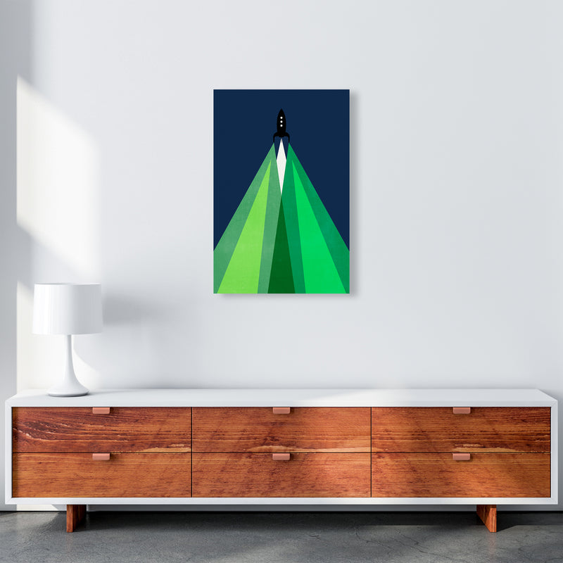 Green and Blue Kids Rocket A2 Canvas