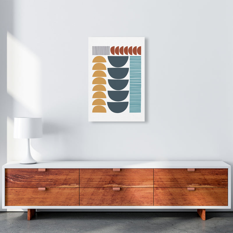 Mid Century Colorful Shapes Original A2 Canvas