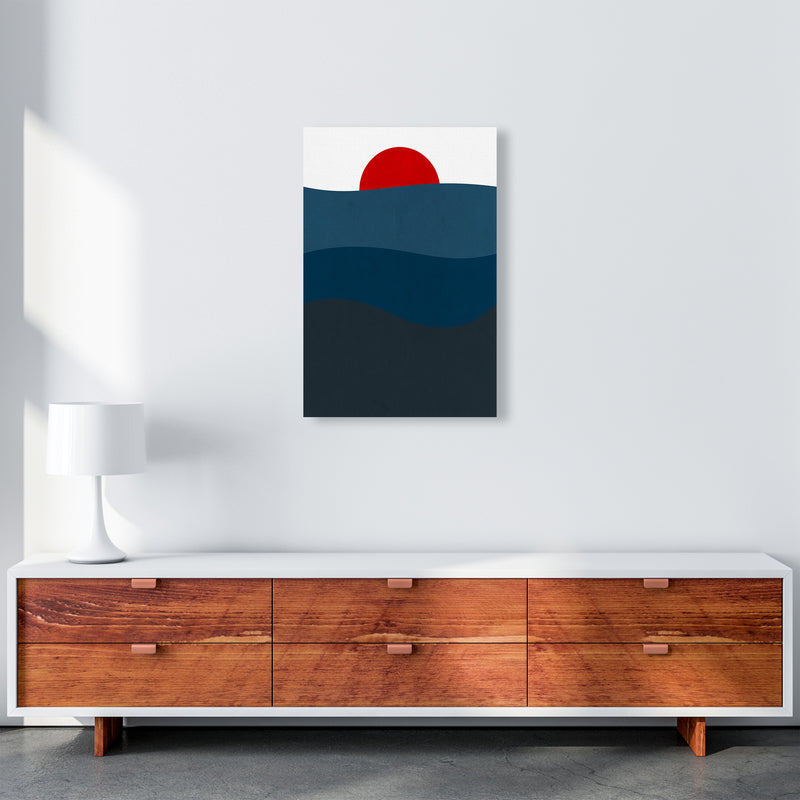 Red Blue Sunset Original A2 Canvas