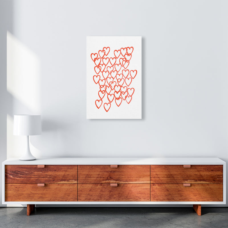 Red Hearts Grunge Original A2 Canvas