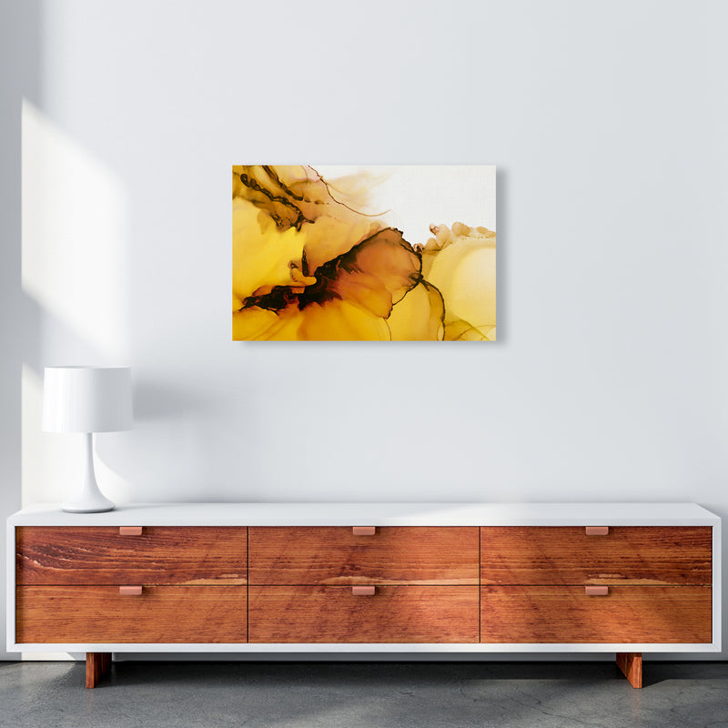 Yellow Watercolor Abstract Original A2 Canvas