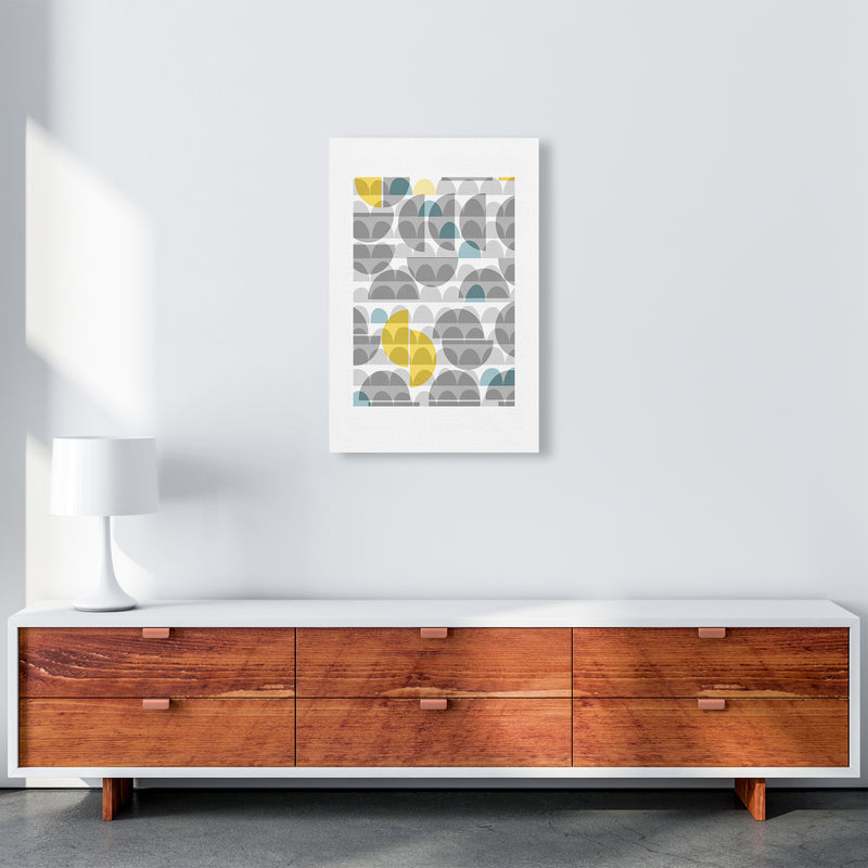 Geometric Grey and Yellow A Original A2 Canvas