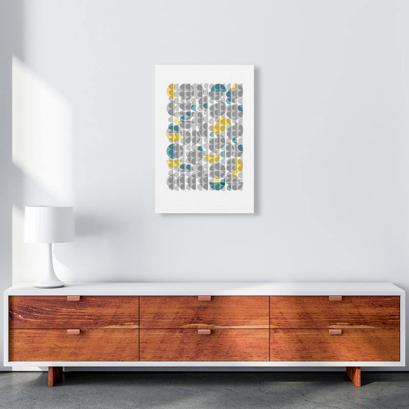 Geometric Grey and Yellow B Original A2 Canvas