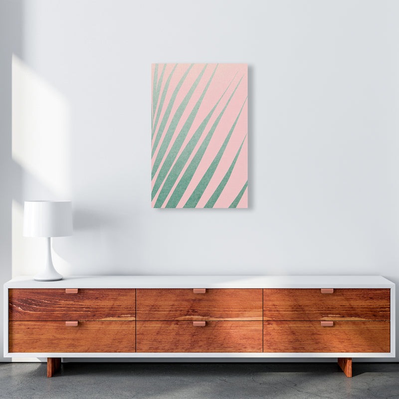 Green Leaves Pink Right Wall Original A2 Canvas