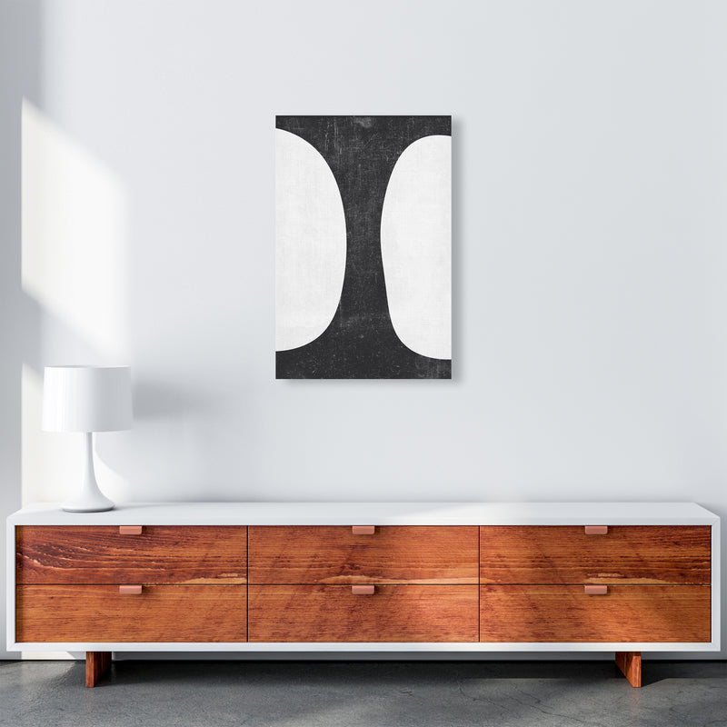 Mid Century Black and White Grunge Wall Art A A2 Canvas