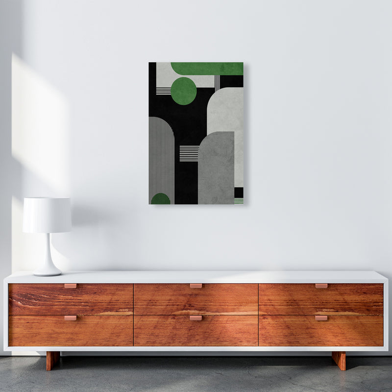 Mid Century Green Black Block Prints Set of 2 A A2 Canvas