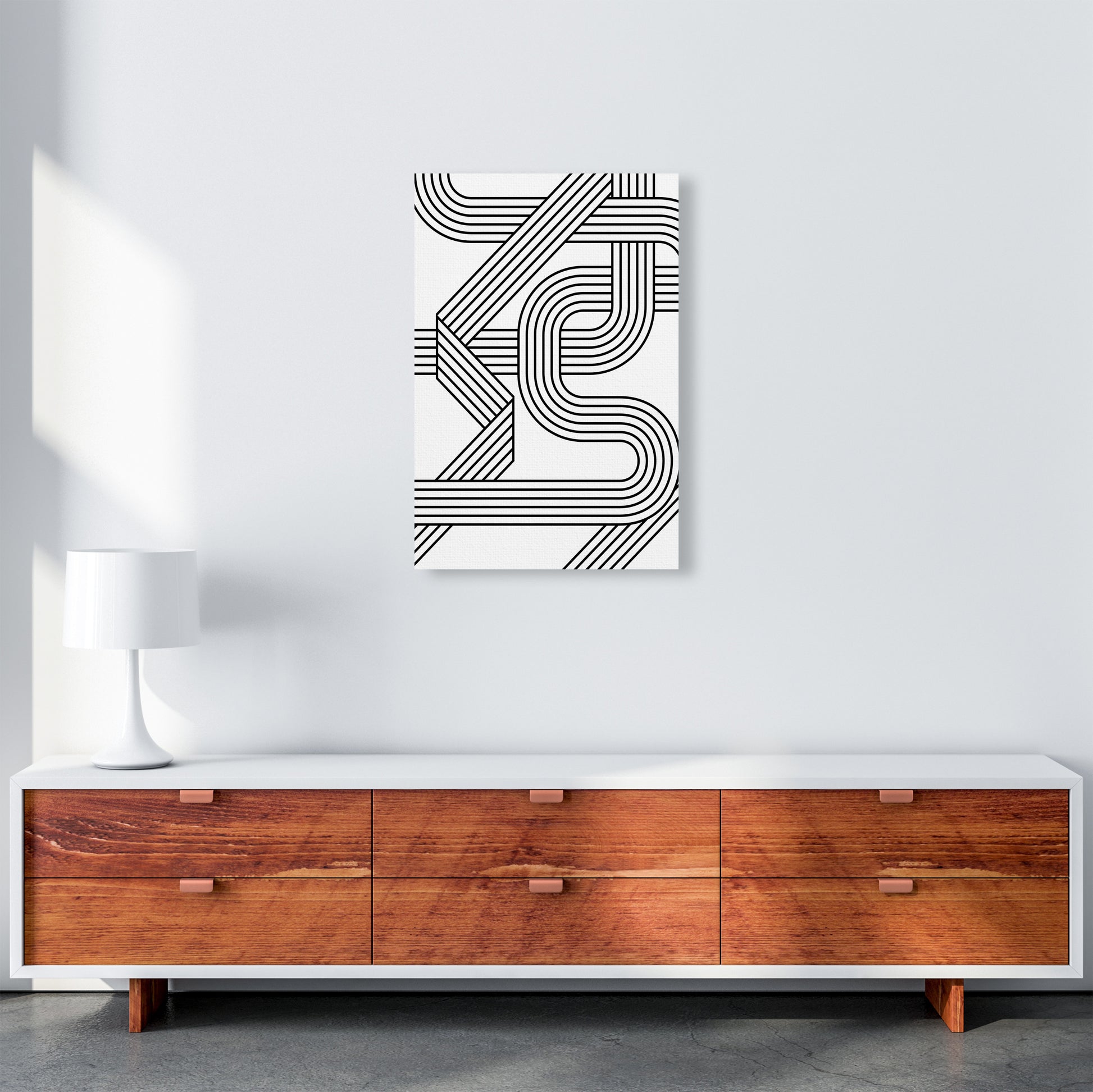 Black and White Geometric Patterns A A2 Canvas