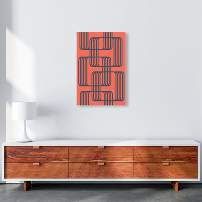 Blue and Red Geometric Wall Art Print B A2 Canvas