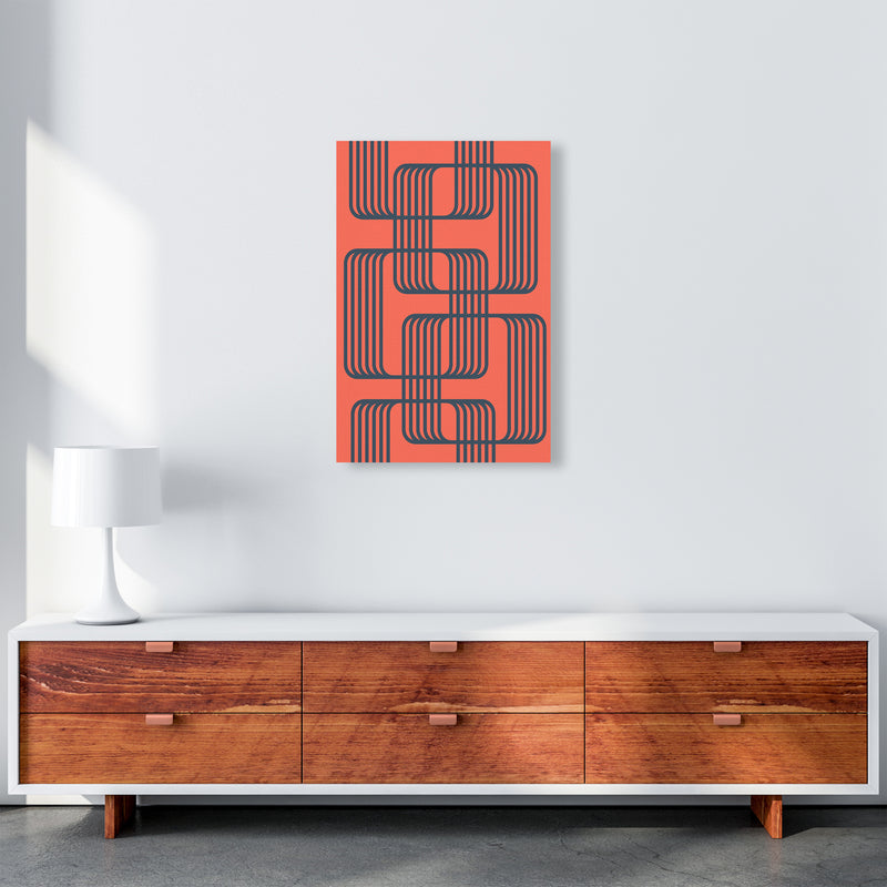 Blue and Red Geometric Wall Art Print B A2 Canvas