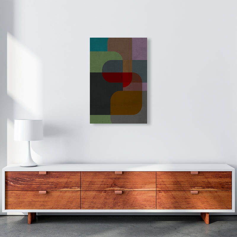 Dark Colourful Abstract Print B A2 Canvas