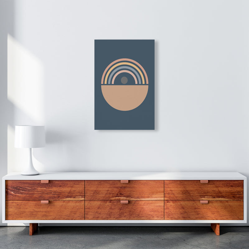 Mid Century Blue Wall Art Print B A2 Canvas
