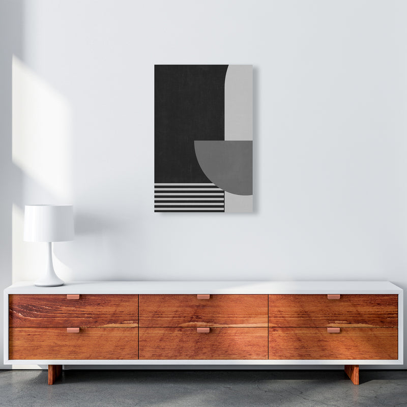 Mid Century Black and White Print B A2 Canvas