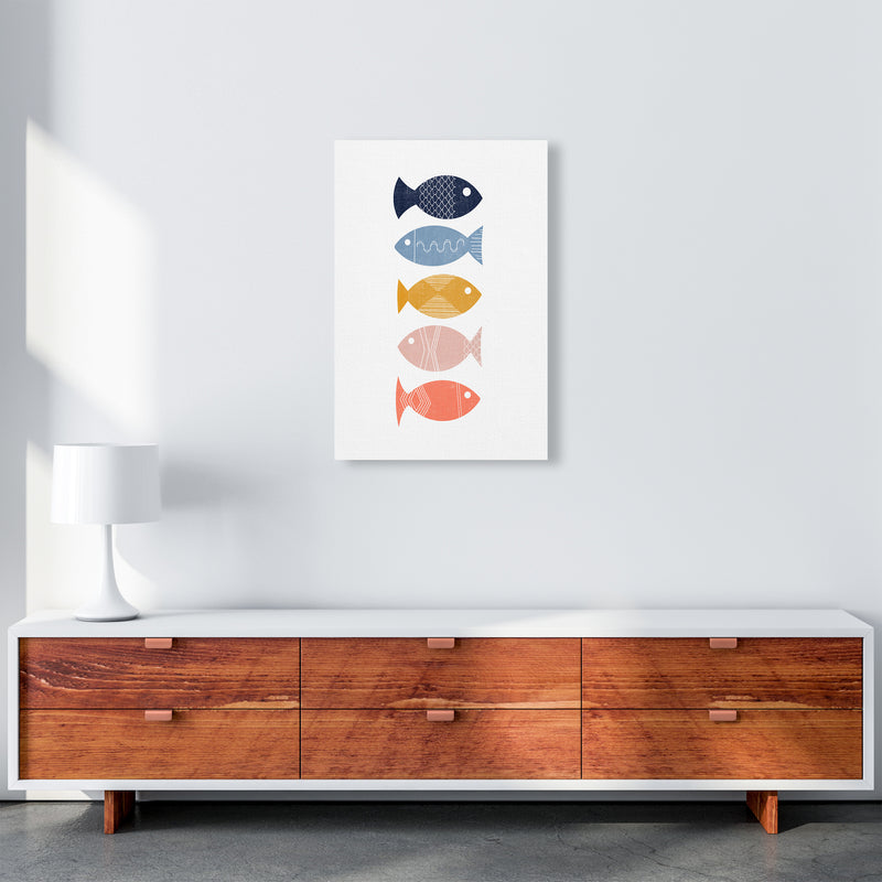 Scandinavian Geometric Print Fish A A2 Canvas