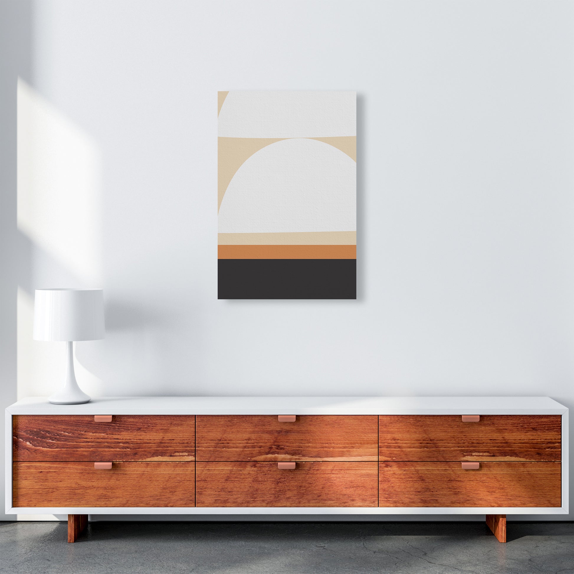 White Abstract Shapes A Original A2 Canvas